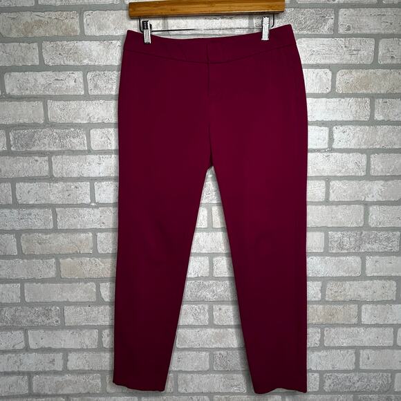 Dark Magenta Skinny Straight Leg Pants - Picture 1 of 9